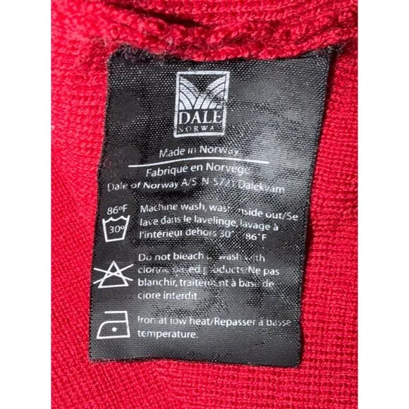 Dale of Norway Classic Pullover Sweater Women's XL 1/4 zip Red White Black - Picture 9 of 14